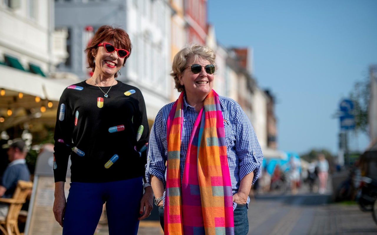 Sandi Toksvig and I taking a stroll...